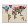 Trademark Fine Art Michael Tompsett 'Typography World Map II' Canvas Art, 30x47 MT0024-C3047GG